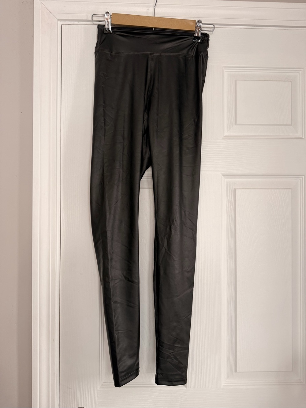 aerie Black High-Waist Faux Leather Leggings